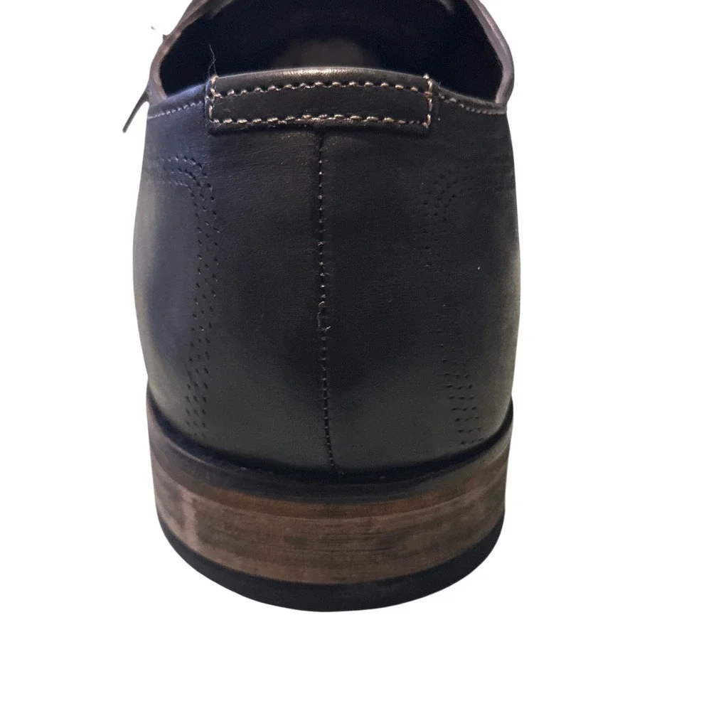 Stacy Adams Mens Black Leather Suede Wingtip Oxford Dress Shoes Brogue